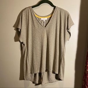 &LAYERED Olive Striped Tee